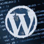 Image with the WordPress logo and code in the back ground